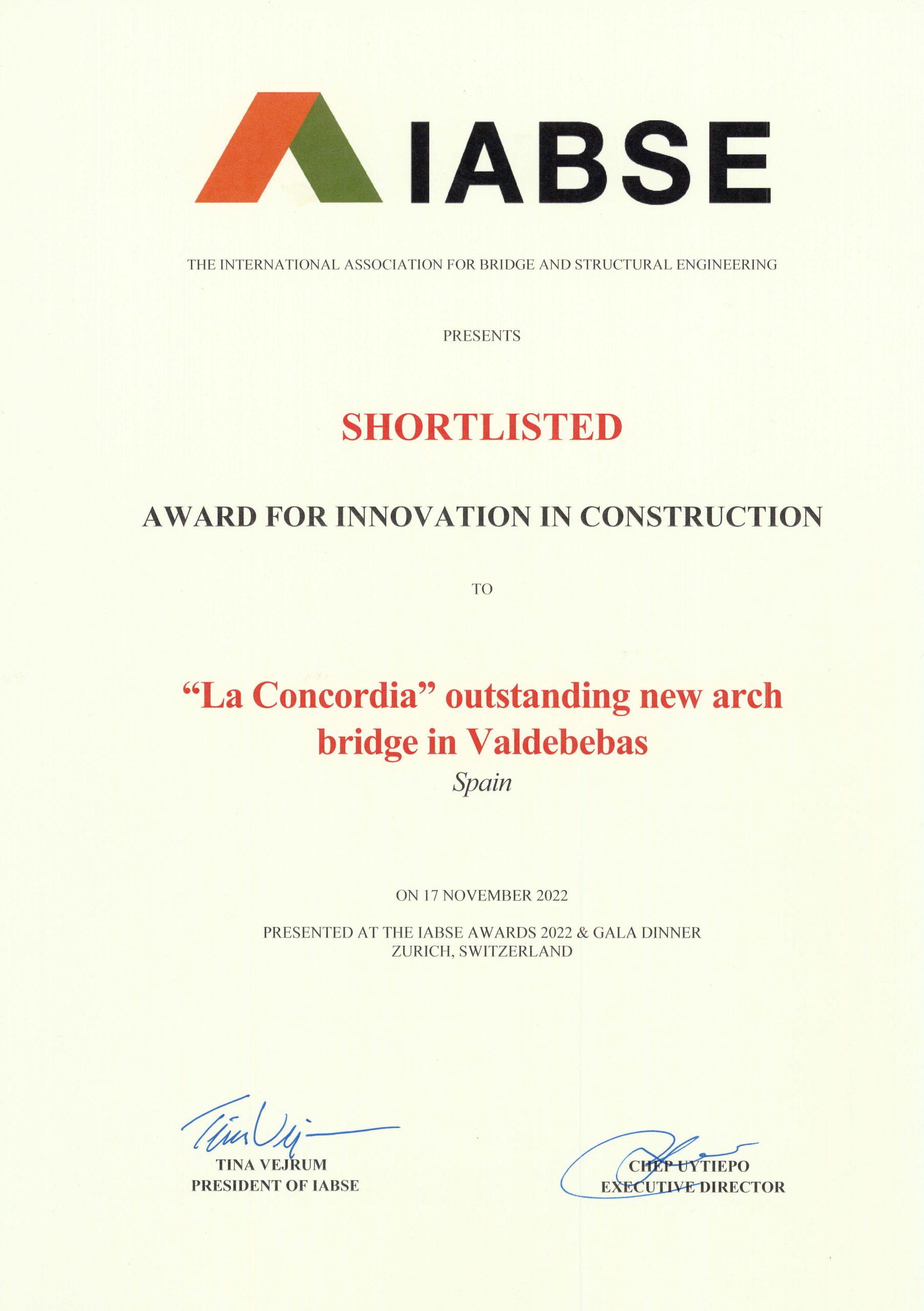 2022-11-22 Premio IABSE Certificado Shortlisted